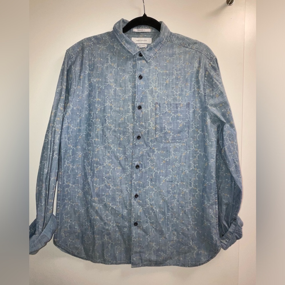 Urban Outfitters Denim Floral Button Down